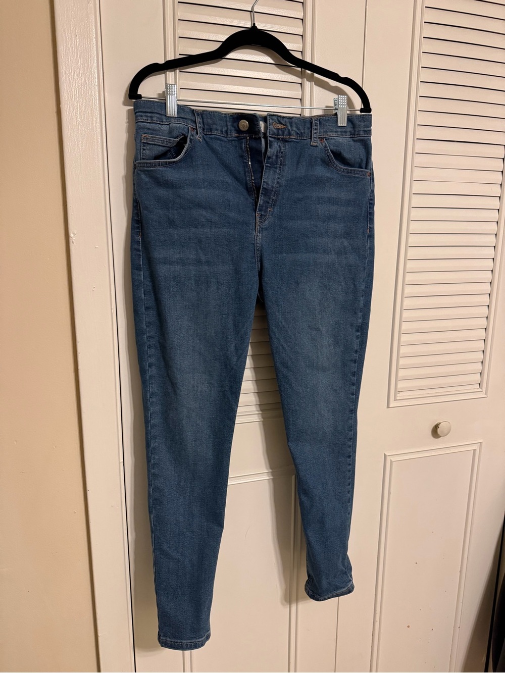 Topshop Jaime Skinny High-Rise Blue Jeans